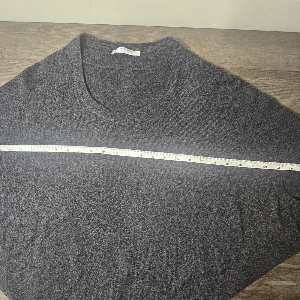 Giordano Wool Blend Batwing Dolman Sleeve Sweater Large Charcoal Gray Cozy Cabin